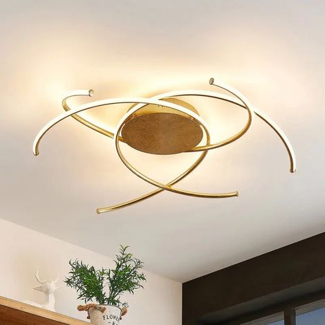 [GEBRAUCHT] B-Ware Lindby Yareli Led Deckenlampe Deckenleuchte Leuchte Lampe 70 Cm Wohnzimmer Gold
