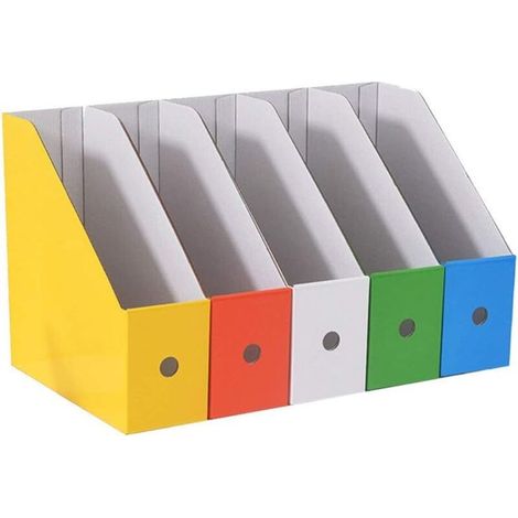 Porte Revues Dossiers Bureau, 5 pièces Porte Revues en Carton, Porte Revues en Papier Kraft, Porte Revues, pour Stockage Fichiers Fournitures Bureau Papeterie à Domicile Bureau Dortoir Scolaire (1/5)