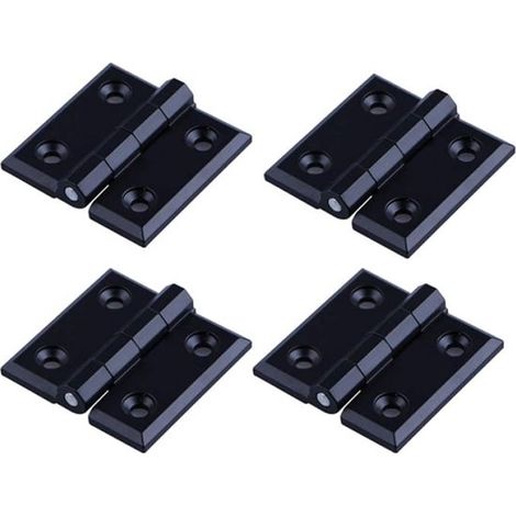 Bisagras para puertas de acero inoxidable - 4 piezas - Negras - Aleación de zinc - 40x40x5 mm (1/5)