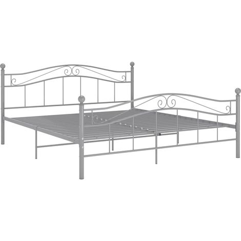Maison Exclusive - Bett Grau Metall 160x200 cm