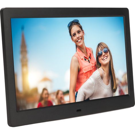 Cadre Photo Numérique 10 Pouces avec Écran LCD HD, Lecteur Vidéo, Horloge Murale, Calendrier et Télécommande, Alimentation 100‑240V (1/5)