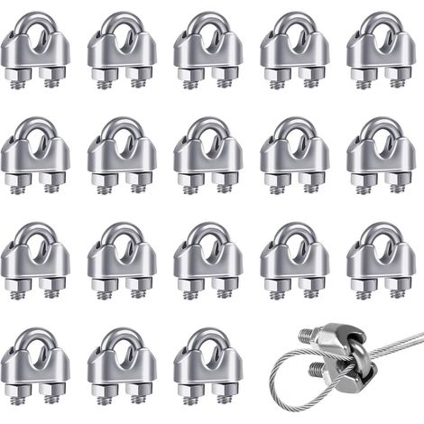 Lot de 18 Collier de serrage, Boulon en U M3, Acier inoxydable, Fixation câble, Usage domestique industriel extérieur (1/5)