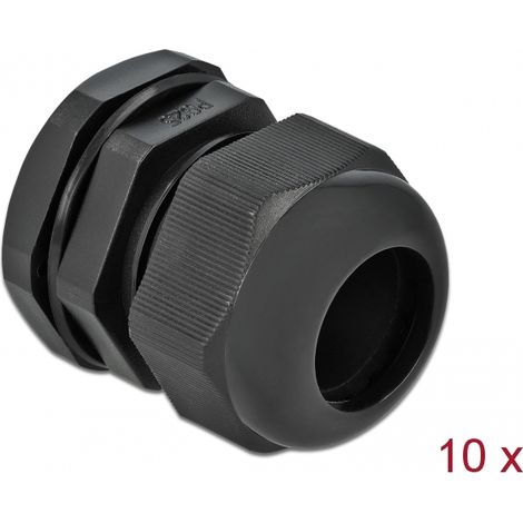 Delock Prensacables PG25 10 piezas negro