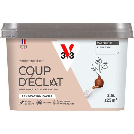 Peinture murale intérieure Coup d'Éclat® V33 Blanc talc Mat Poudré 2,5L