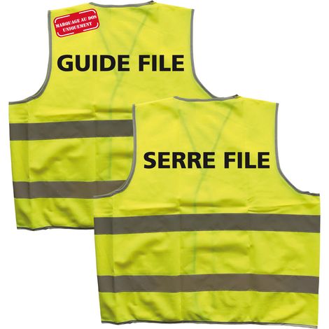 LOT DE 1 GILET GUIDE FILE ET 1 GILET SERRE FILE (1xWC1390GF + 1xWC1390SF).- Jaune - XL (1/5)