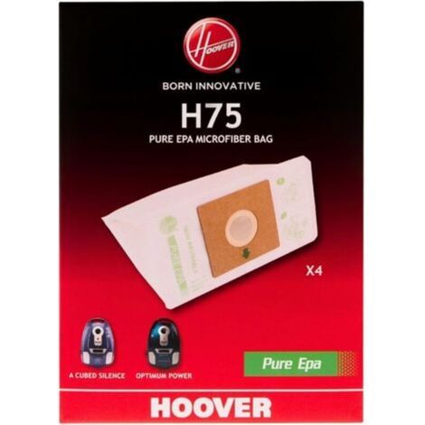 H75 Sacs pour Aspirateurs Compatibles avec les Aspirateurs Thunder Space, A Cube Silence et Optimum Power, sacs d'origine en microfibre, pure EPA, anti-odeur, Paquet de 4 sacs (1/5)