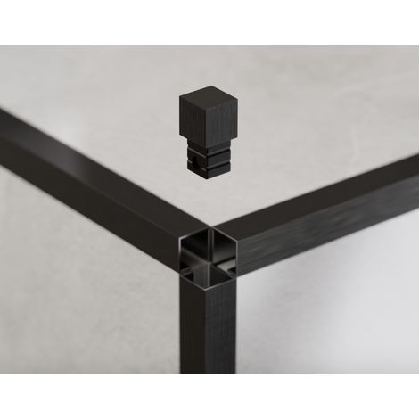 Eckige Ausführung für QS geschliffene Edelstahlprofile 1cm - Satiniertes Schwarz