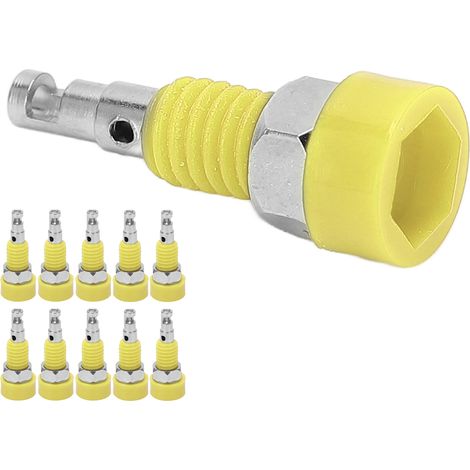 Lot de 10 mini borniers femelles à connecteurs banane 2 mm pour instruments électroniques (jaune) (1/5)