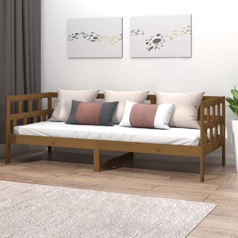 Sofá cama madera maciza de pino marrón miel 80x200 cm vidaXL (1/5)