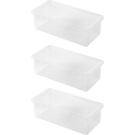 Caja Para Lápices - Transparente - Capacidad Grande - Con Tapa - Resistente Y Antipolvo - Material ABS - Ideal Para Escritorio Escolar Y De Oficina - 3 Unidades (1/5)