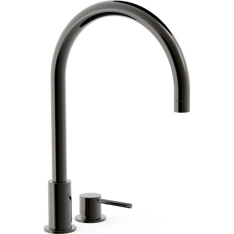 Lavabo mitigeur sur gorge Noir Bronze STUDY - TRES 26110501KM (1/2)