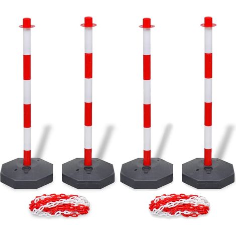 Set von 4 Absperrpfosten und 2 Kunststoff-Ketten von je 10 m