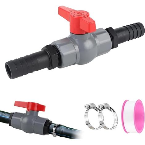 Raccord de tuyau pour robinet à boisseau sphérique en PVC de 33 mm, vanne d'arrêt de piscine avec filetage intérieur de 33 mm et douilles de tuyau de 25 mm, raccord de tuyau de piscine pour piscine (1/5)