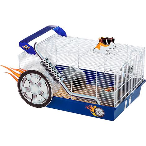 Ferplast DRAGSTER Gabbia per criceti ad ambientazione Dragster. Adesivi inclusi.. Variante DRAGSTER - Misure: 50 x 35 x h 25 cm - Bianco (1/2)