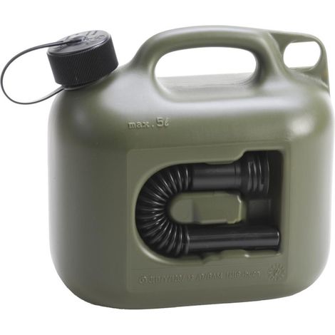 Profilo Fuel Can (One) 5L. oliva. Approvato dalle Nazioni Unite. HDPE. Accessori neri