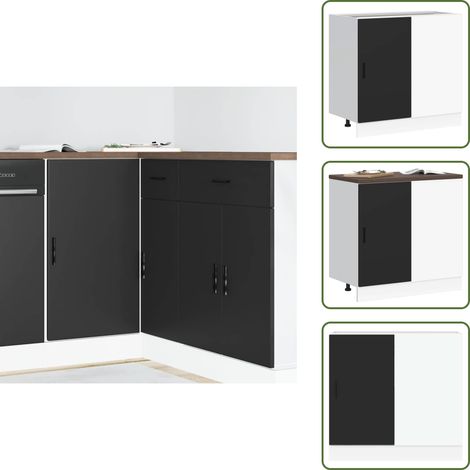Meuble bas du lavabo noir bois d'ingénierie - Meuble Bas Du Lavabo - Meubles Bas Du Lavabo - Meuble Bas De Cuisine - Meuble Bas Du Lavabo Pour Cuisine (1/5)