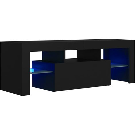 Mueble TV multimedia estantería para televisión buffet para televisión comedor salón dormitorio con luces LED 120 x 35 x 40 cm negro 020026526