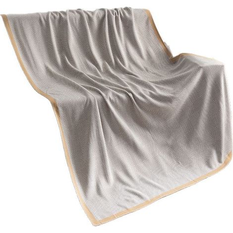Couverture en Extra Doux Quatre Saisons Plaid pour lit Foulard arène . 130 x 180 cm Coton Beige (1/5)