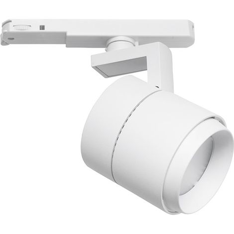 Projecteur Sur Rail Triphasé Gfa990C Led 35W 2950Lm 3000K 38° Cri90 Orientable En Aluminium Blanc Satiné Eurostandard - Gealuce (1/3)