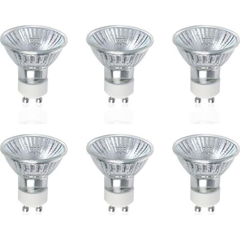 GU10 Ampoules Halogènes, Lot de 6 50W GU10 Spots Halogènes, AC 220V-240V, 700 Lumens, Angle de Faisceau 40°, 2800K Blanc Chaud, Dimmable (1/5)