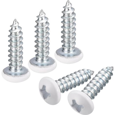 ST4x16mm Blanc Vis Autotaraudeuse, 25pcs Poêle Tête Phillips Bois Vis pour Travail Bois (1/5)