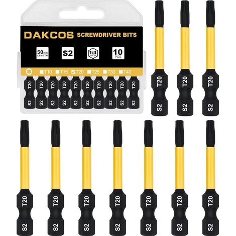 Torx Bit T20 S2 Sechskantschaft 50 mm 10 Stück T20-Bit Box (1/4)