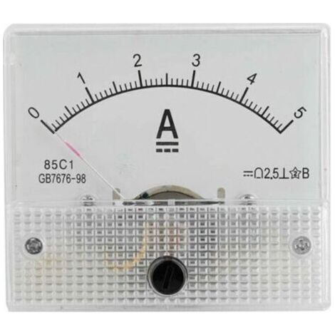 (Amperímetro 5A) Amperímetro y voltímetro de voltaje analógico CC, Amperímetro y voltímetro de corriente analógico CC 85C1 (1/5)