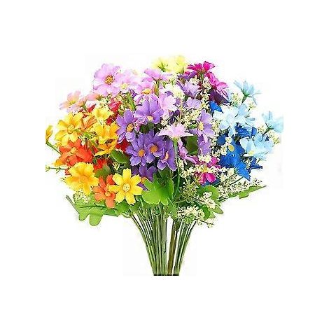 Zeitlose künstliche Gänseblümchen, naturgetreues Aussehen, pflegeleichte Kunststoffblumen für die Innen- und Außendekoration, UV-beständige, dauerhafte Schönheit
