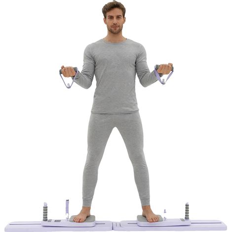 Tabla de Pilates, tabla abdominal multifuncional, diseño portátil, MORADO (1/2)