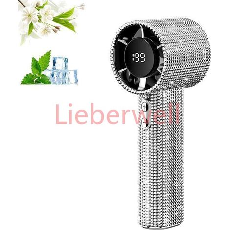 Ventilateur Portable,Mini Ventilateur Turbo Portatif, 199 Vitesses, Rechargeable, Silencieux, Longue Durée De Vie, Avec Affichage(B) (1/5)
