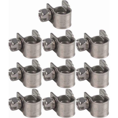 10 Stück Mini-Kraftstoffleitungsschlauchklemmen aus Edelstahl, 6 mm–20 mm (optionale Größe)