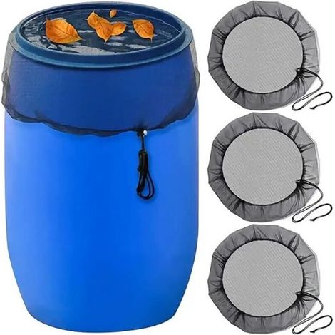 Couvercle Mesh Réglable pour Tonneau de Récupération d'Eau de Pluie - Filtre Anti-Feuilles pour Cuve à Pluie - Protection Contre Débris - Filet Ajustable pour Réservoir d'Eau - Kit Écran pour Baril de (1/3)