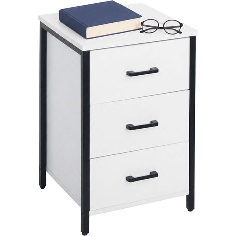 White 3 drawer bedside table 60x40x40 cm 229384384 (1/5)