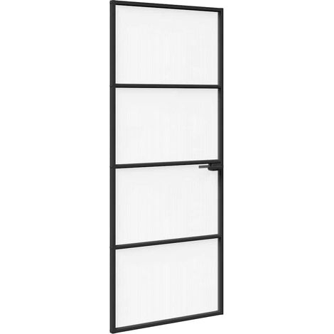 Home Door 83 x 201.5 x 3.5 cm Aluminium and Tempered Glass vidaXL