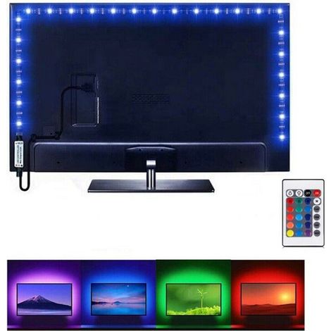 RUBAN LED ADHÉSIF RVB RÉTROÉCLAIRAGE TV USB 2 MT FLEXIBLE TE-B0309 (1/5)