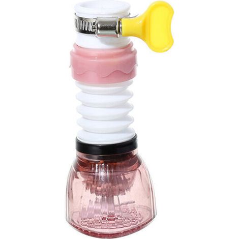 One-piece adjustable faucet extension with filter, 360° swivel kitchen faucet nozzle, shower and bathroom faucet extender, splash guard and anti-splash rose, for (1/5)