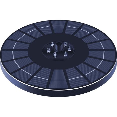 Vtizikl Fontaine Solaire, buse 3 en 1, Pompe de Fontaine Solaire 6W, Fontaine de Bain d'oiseaux Solaire, Convient pour Bain d'oiseaux, étang, Piscine, Aquarium, Aquarium et Jardin, 9 LED, Noir (1/5)