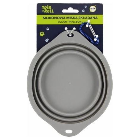 Bol de silicona plegable, gris, 19 cm