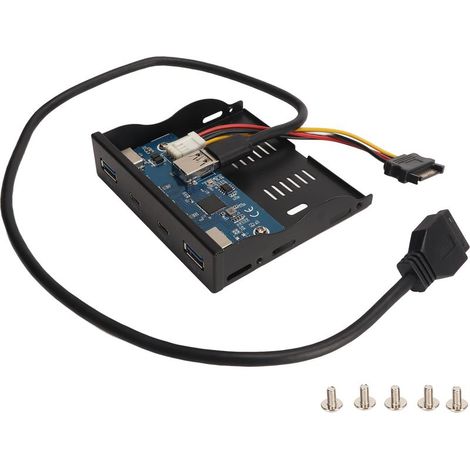 Hub USB 3.1 avant 4 ports 19 broches 5Gbit/s haute vitesse stable 900mA panneau avant lecteur disquette pour boîtier PC 2U+2C 19PIN (1/5)
