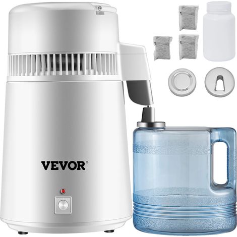 Distillateur d'eau, capacité 4L, puissance 750W, dimensions 11,4"x11,4"x15,4", taux de distillation 1,2-2 L/H, acier inoxydable (1/5)