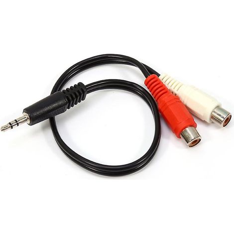 4pcs Cble Adaptateur Audio Mini-jack 3,5 Mm Mle Vers 2x Rca Femelle - 15 Cm - Cordon Mini Jack (1/5)