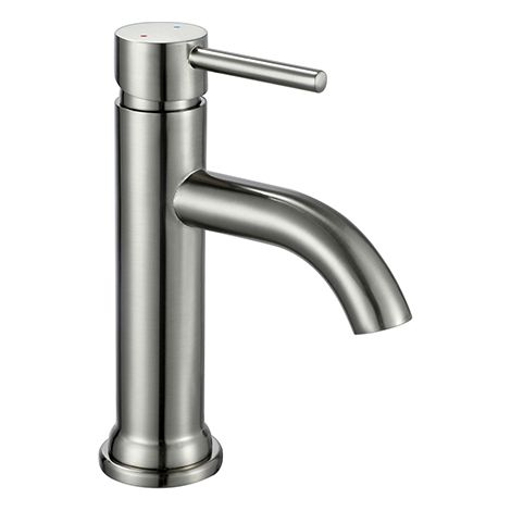 Edouard Rousseau – Mitigeur lavabo Ilo Small – Inox finition métal – Hauteur 172 mm – Bec fixe – Poignée métal – Installation facile avec notice (1/2)