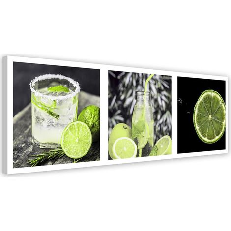 Quadro su tela, Panorama di bevande al lime - 150x50 (1/5)