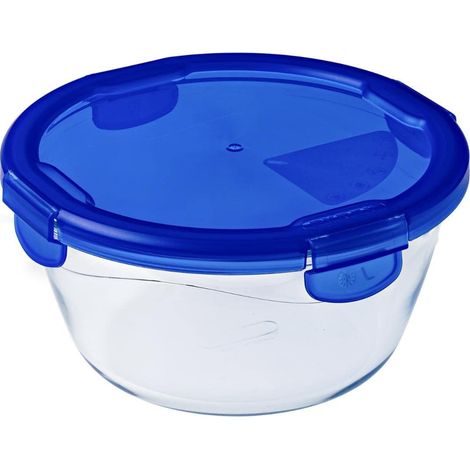 Boîte Ronde en Verre - 1 Unité - Verre Borosilicate - Cuisson Four et Conservation Étanche - Pour Meal Prep et Lunch - Ø 20 cm (1/5)