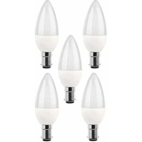 5 packs d\'ampoules LED B15, ampoule incandescente 5 W, 220V 270 lm, lumière du jour 3000 K, ampoule B15 à culot baïonnette, [classe d\'efficacité énergétique A+]. (1/4)