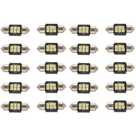 Ampoules LED à puce 3020 lumens extrêmement lumineuses, compatibles avec l'éclairage intérieur de voiture (plaque d'immatriculation, plafonnier, liseuse de carte, portière, etc.). (1/5)
