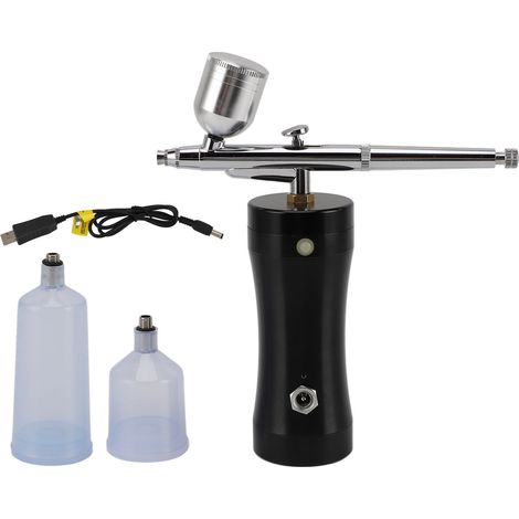 Injecteur d'oxygène facial noir, technologie de nano-atomisation, aérographe haute pression rechargeable pour colorer et hydrater la peau, décoration de gâteaux (1/5)