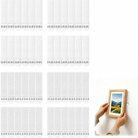 24 Paires Languettes Accroche Tableaux – Sans Clou, Bandes Adhésives (1/5)