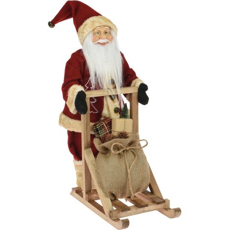 Décoration de Noël, Père Noël avec traîneau