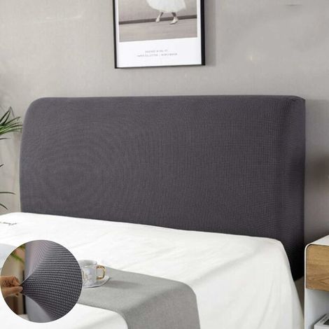 [MAI UTILIZZATO]  Copri testiera, Copri testiera lavabile e antipolvere, Confezione completa a 360°, Grigio 180 cm, Adatto per testiera da 170-190 cm - -INHHUB